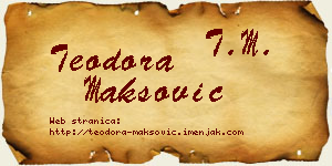 Teodora Maksović vizit kartica